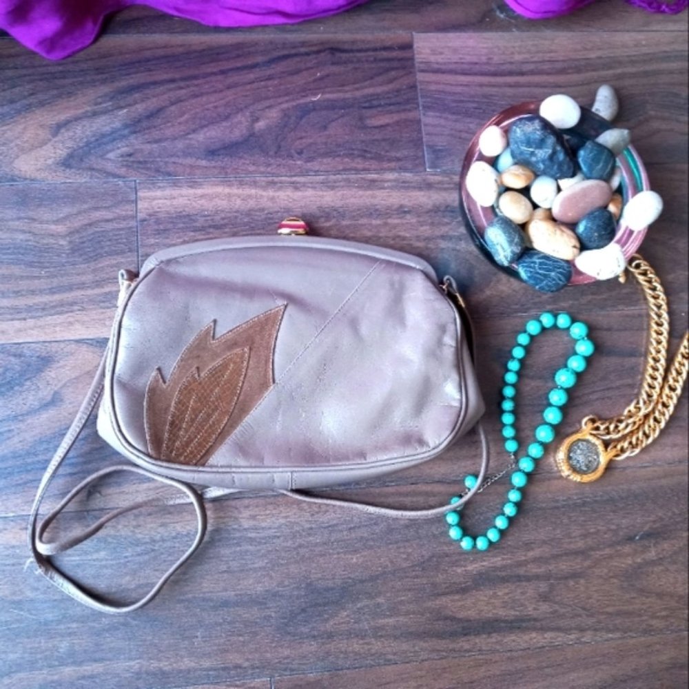 Vintage crossbody bag - purse clasp lock Coret made in Canada